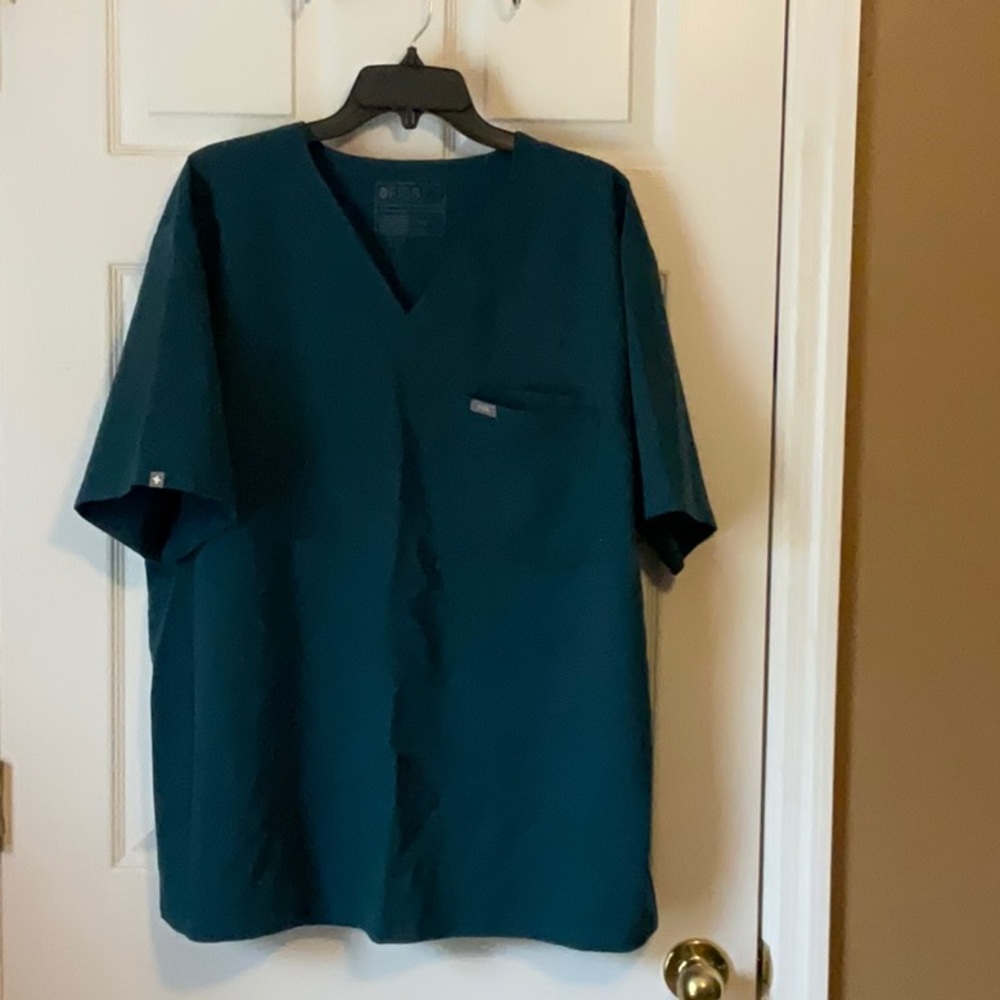 Figs Men’s Turquoise Doctor Hospital Medical Professional Scrub Top Size XXL